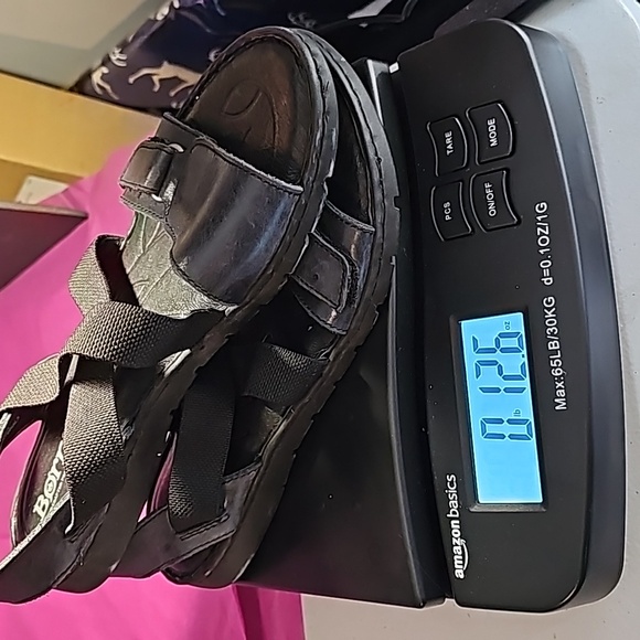 BORN Black Leather & Elastic Ankle Strap + Adj. Velcro toe strap Size 7M VGUC - Picture 12 of 12